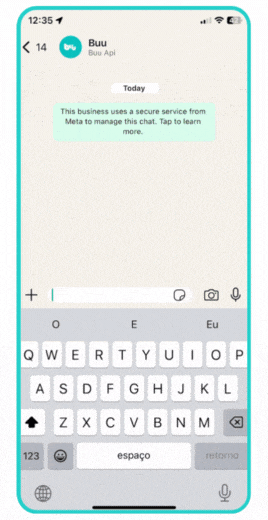 Exemplo de agendamento pelo WhatsApp com Buu